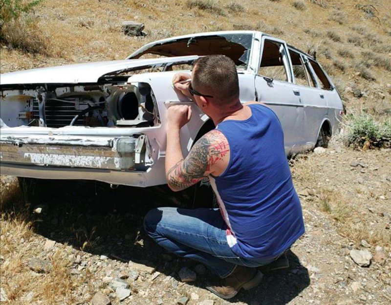 Austin Toy and his girlfriend were the first from The Wrenching Network to make it to the Datsun. Photo credit: Austin Toy